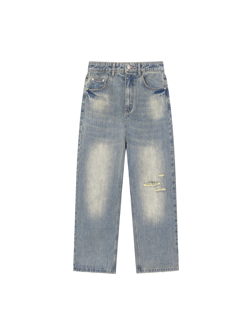 Vintage Wash Distressed Denim Jeans